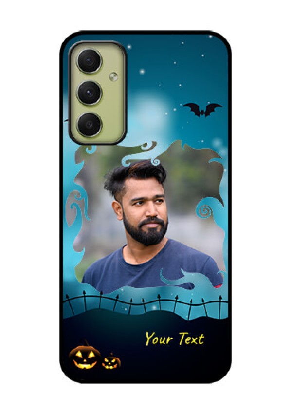Galaxy A34 5G Custom Glass Phone Case - Halloween frame design