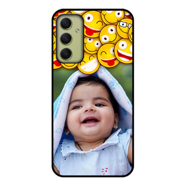 Galaxy A34 5G Custom Glass Mobile Case - with Smiley Emoji Design