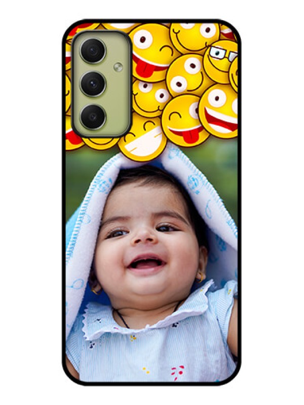 Custom Galaxy A34 5G Custom Glass Mobile Case - with Smiley Emoji Design