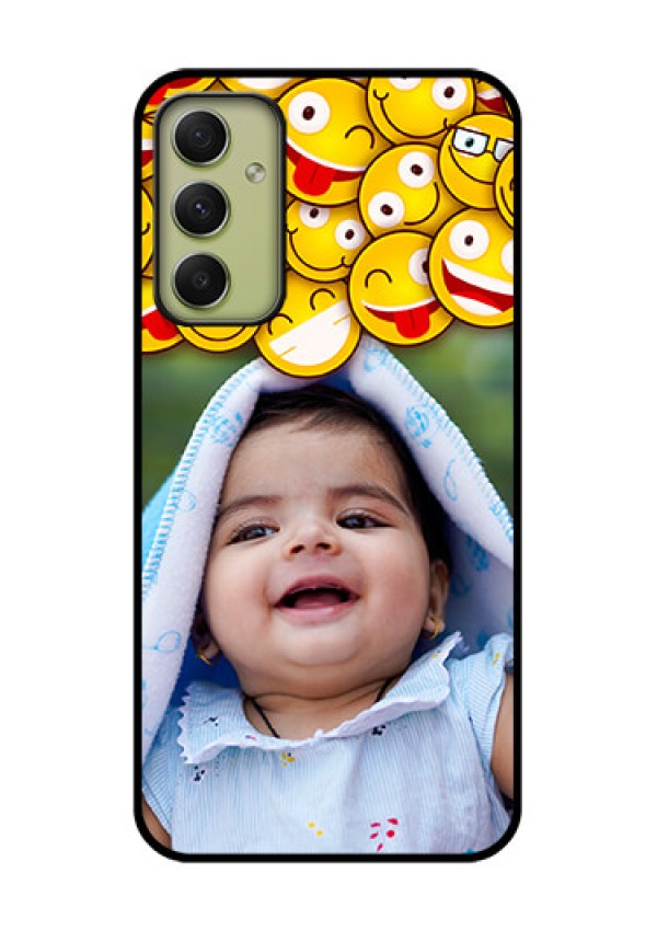 Galaxy A34 5G Custom Glass Mobile Case - with Smiley Emoji Design