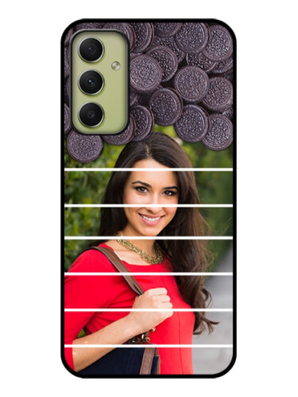 Custom Galaxy A34 5G Custom Glass Phone Case - with Oreo Biscuit Design