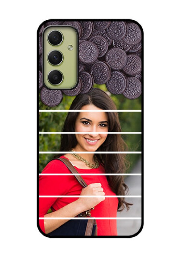 Galaxy A34 5G Custom Glass Phone Case - with Oreo Biscuit Design