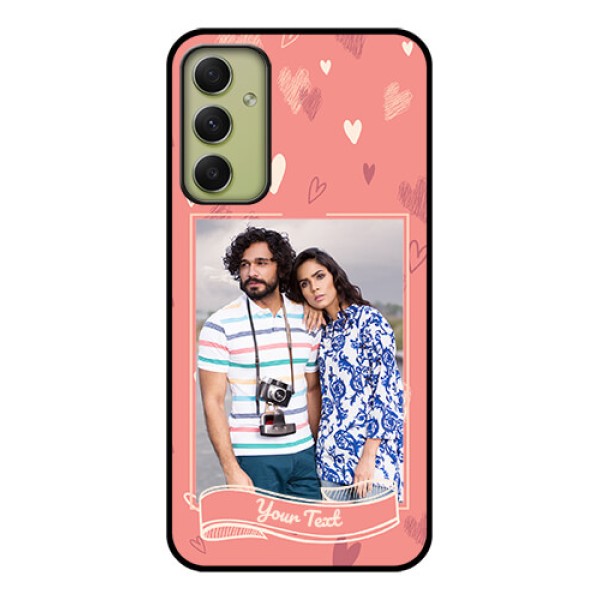 Galaxy A34 5G Custom Glass Phone Case - Love doodle art Design