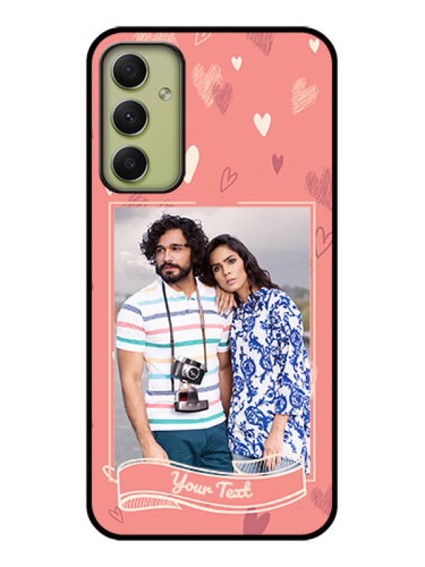 Custom Galaxy A34 5G Custom Glass Phone Case - Love doodle art Design