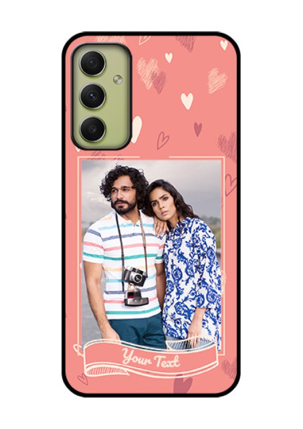 Galaxy A34 5G Custom Glass Phone Case - Love doodle art Design