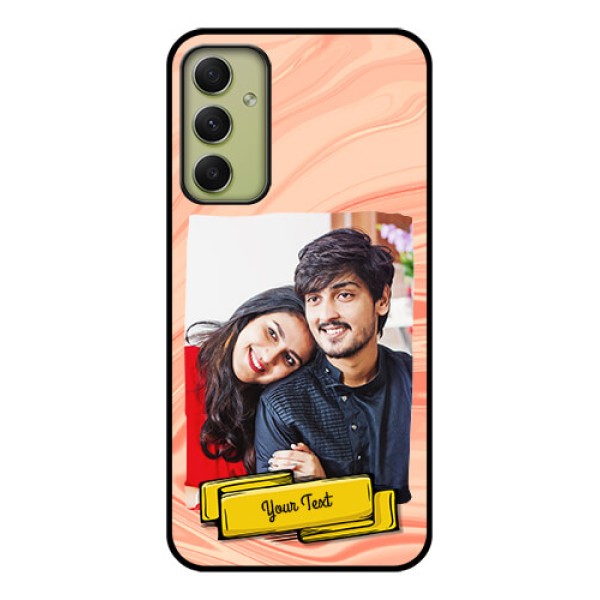 Galaxy A34 5G Personalized Glass Phone Case - Marble Texture Design