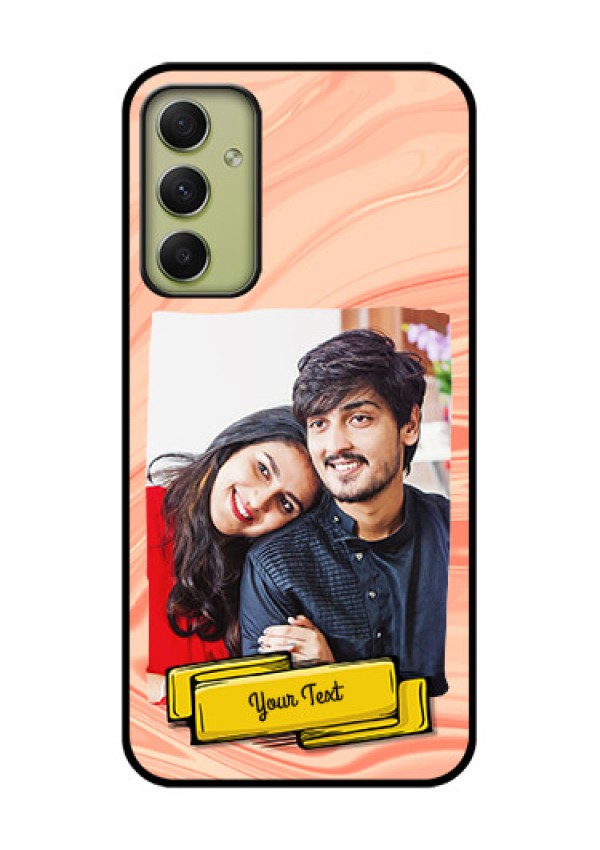 Galaxy A34 5G Personalized Glass Phone Case - Marble Texture Design