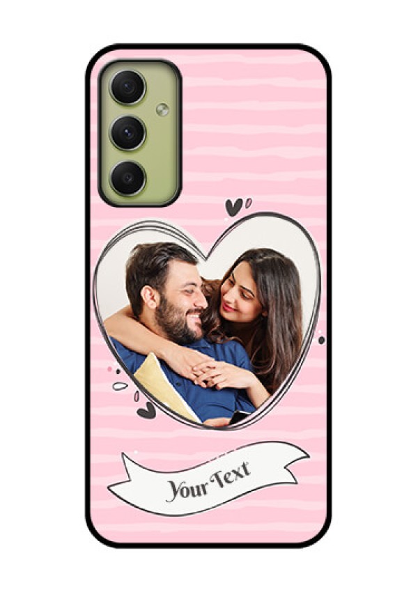 Galaxy A34 5G Custom Glass Phone Case - Vintage Heart Design