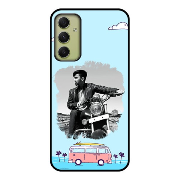 Galaxy A34 5G Photo Printing on Glass Case - Travel & Adventure Design