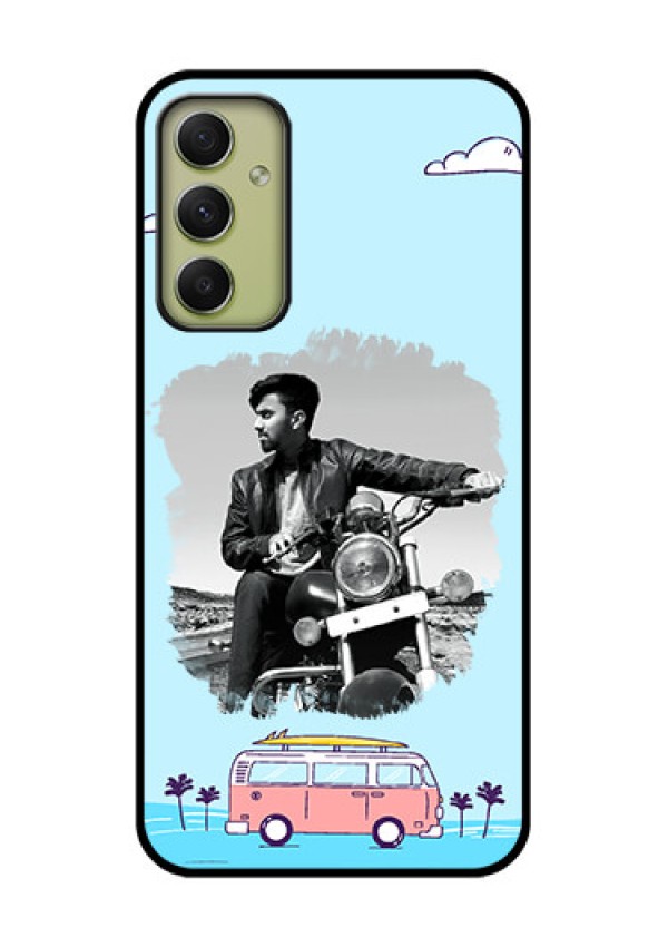 Galaxy A34 5G Photo Printing on Glass Case - Travel & Adventure Design