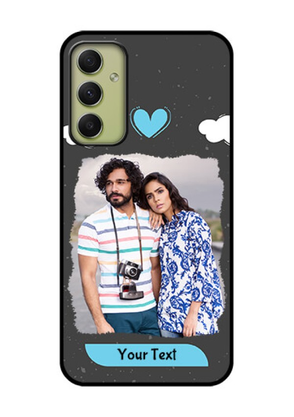 Galaxy A34 5G Custom Glass Phone Case - Splashes with love doodles Design
