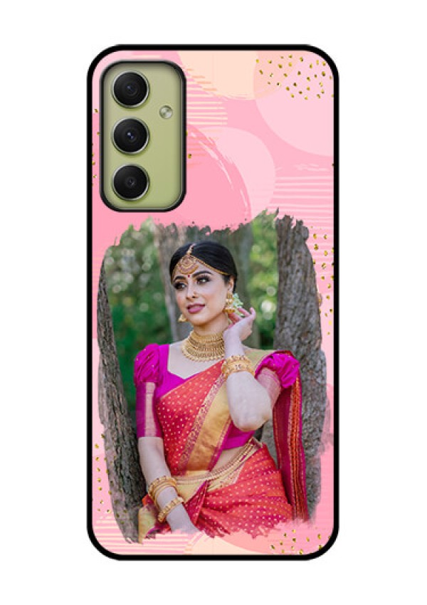 Galaxy A34 5G Personalized Glass Phone Case - Gold Glitter Splash Design