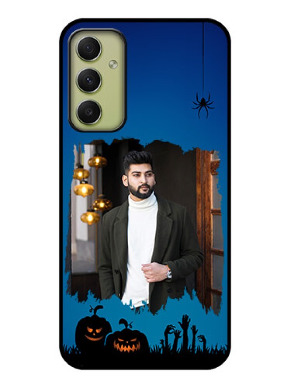Custom Galaxy A34 5G Photo Printing on Glass Case - with pro Halloween design