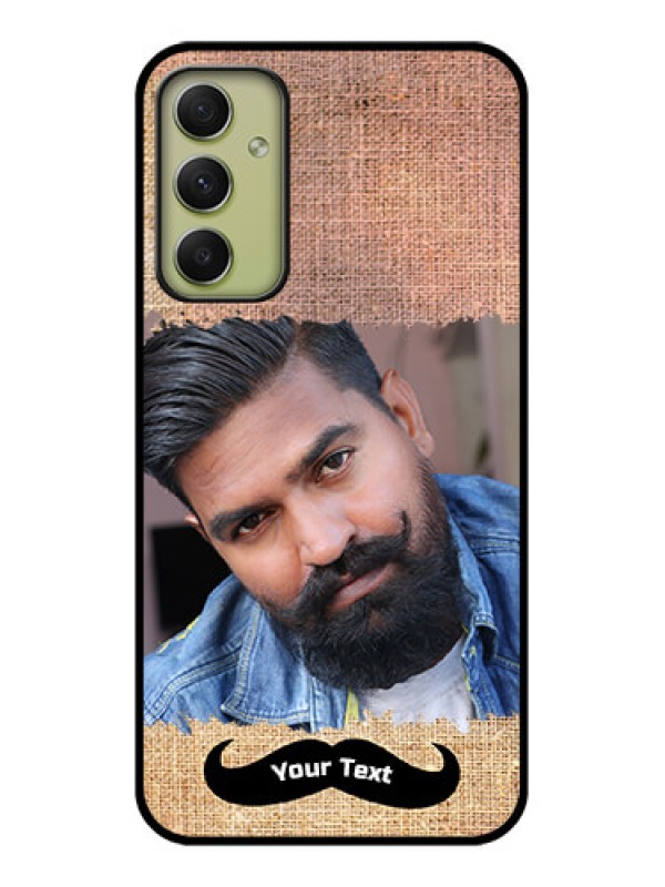 Custom Galaxy A34 5G Personalized Glass Phone Case - with Texture Design
