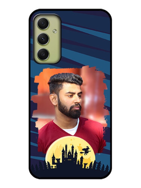 Custom Galaxy A34 5G Photo Printing on Glass Case - Halloween Witch Design