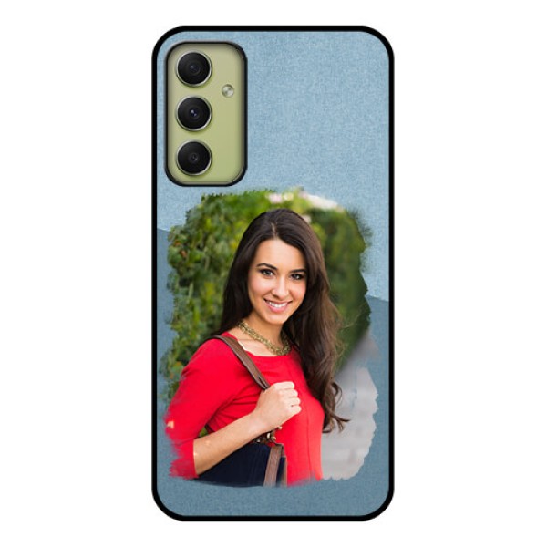 Galaxy A34 5G Custom Glass Mobile Case - Grunge Line Art Design