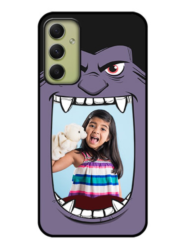 Custom Galaxy A34 5G Custom Glass Phone Case - Angry Monster Design