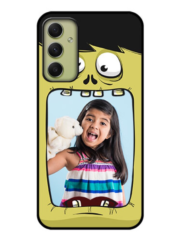 Custom Galaxy A34 5G Personalized Glass Phone Case - Cartoon monster back case Design