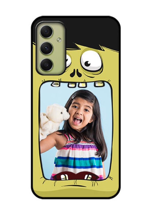 Galaxy A34 5G Personalized Glass Phone Case - Cartoon monster back case Design
