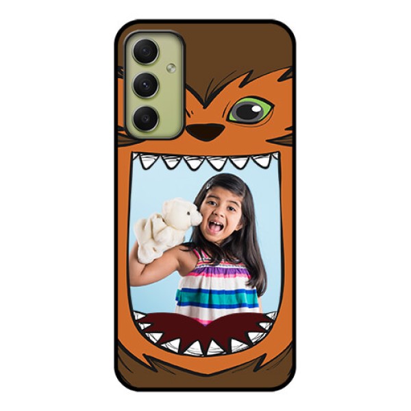 Galaxy A34 5G Photo Printing on Glass Case - Owl Monster Back Case Design Galaxy A34 5G Photo Printing on Glass Case - Owl Monster Back Case Design