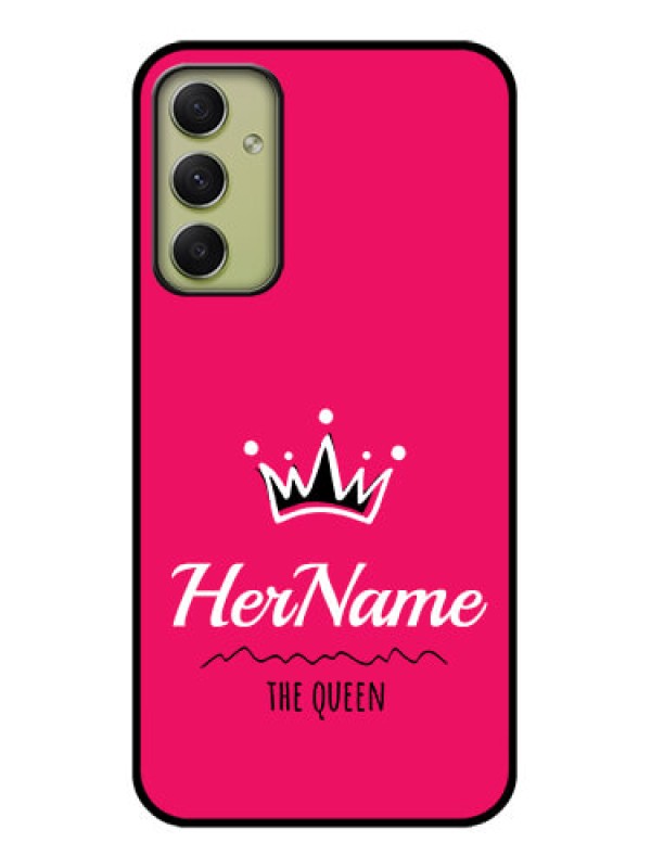Custom Galaxy A34 5G Glass Phone Case Queen with Name