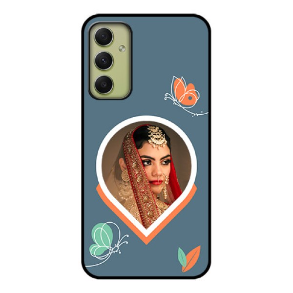 Galaxy A34 5G Custom Glass Mobile Case - Droplet Butterflies Design