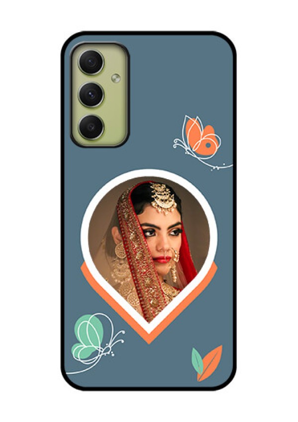 Galaxy A34 5G Custom Glass Mobile Case - Droplet Butterflies Design