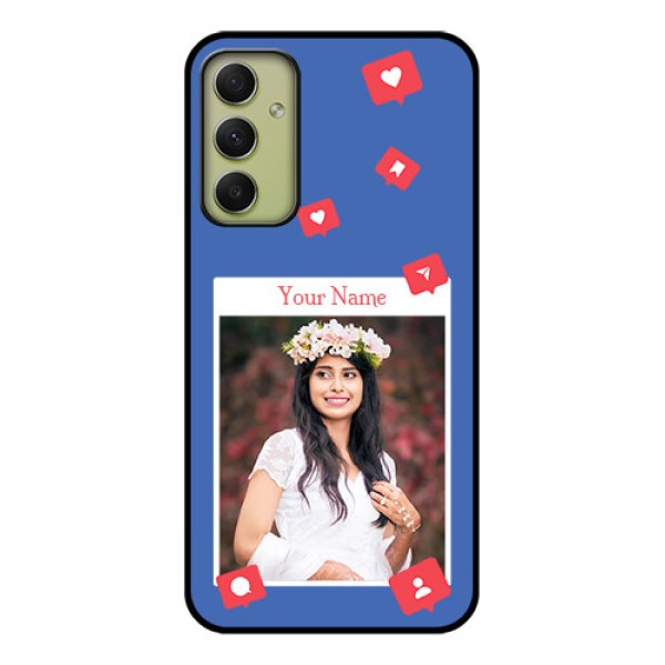 Galaxy A34 5G Custom Glass Phone Case - Like Share And Comment Design Galaxy A34 5G Custom Glass Phone Case - Like Share And Comment Design