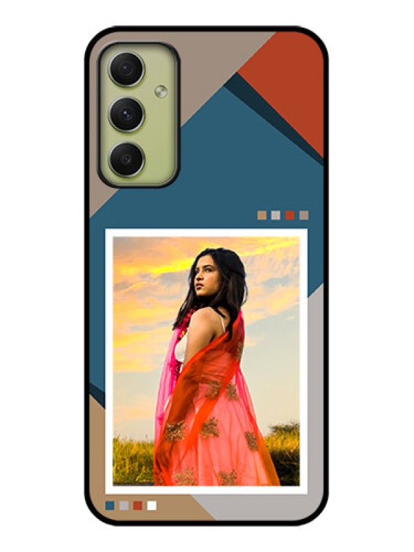 Custom Galaxy A34 5G Personalized Glass Phone Case - Retro color pallet Design