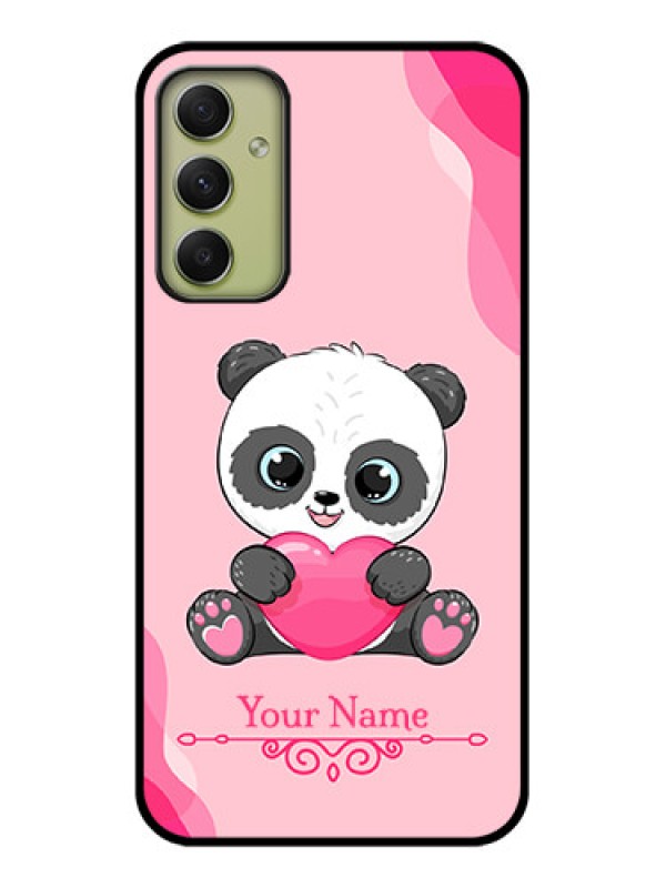 Custom Galaxy A34 5G Custom Glass Mobile Case - Cute Panda Design