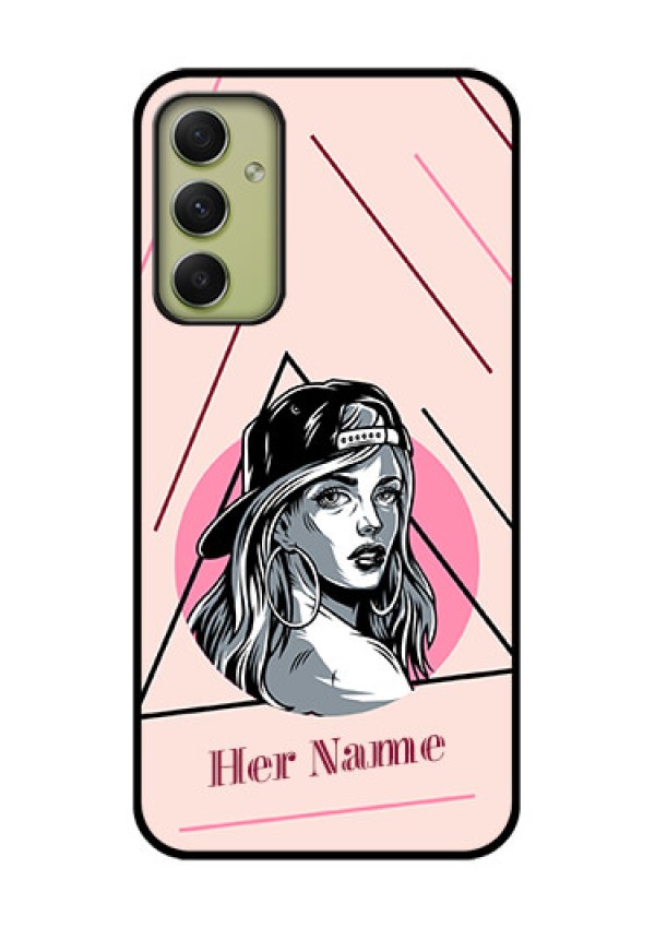 Galaxy A34 5G Personalized Glass Phone Case - Rockstar Girl Design