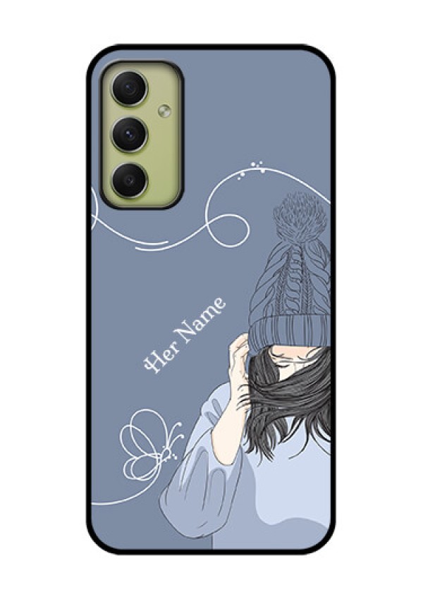 Galaxy A34 5G Custom Glass Mobile Case - Girl in winter outfit Design