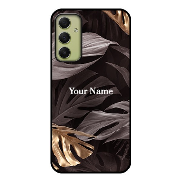 Galaxy A34 5G Personalised Glass Phone Case - Wild Leaves digital paint Design Galaxy A34 5G Personalised Glass Phone Case - Wild Leaves digital paint Design
