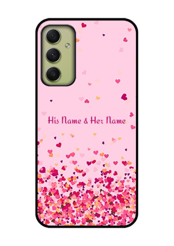 Galaxy A34 5G Photo Printing on Glass Case - Floating Hearts Design