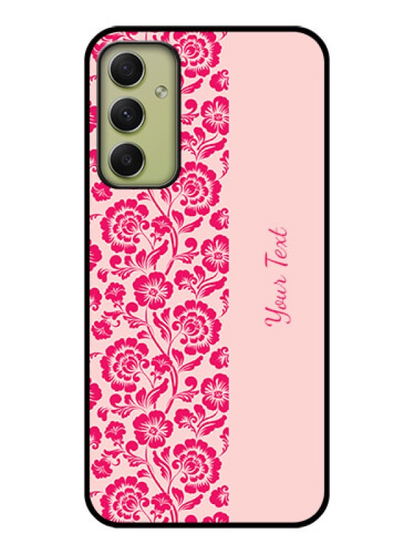 Custom Galaxy A34 5G Custom Glass Phone Case - Attractive Floral Pattern Design