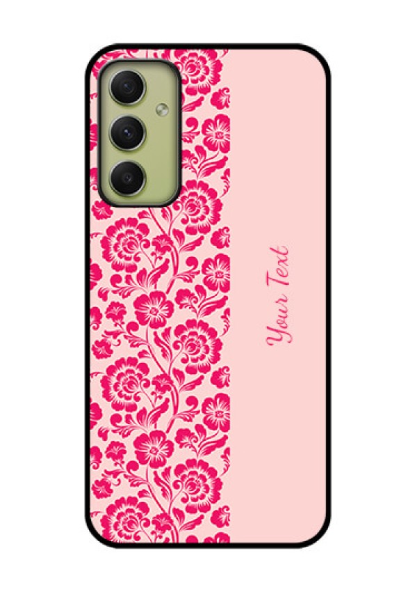 Galaxy A34 5G Custom Glass Phone Case - Attractive Floral Pattern Design