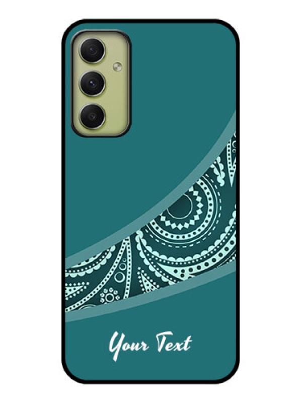 Custom Galaxy A34 5G Photo Printing on Glass Case - semi visible floral Design