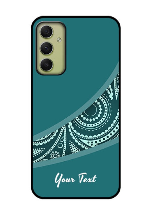 Galaxy A34 5G Photo Printing on Glass Case - semi visible floral Design