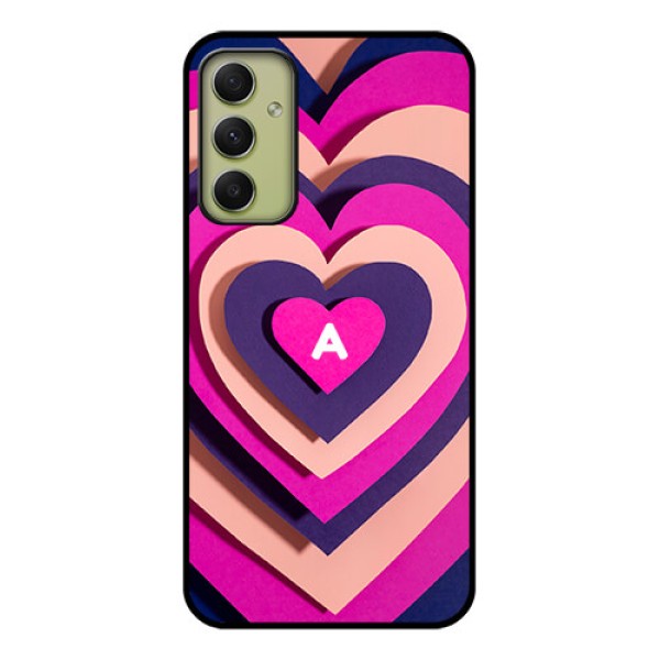 Galaxy A34 5G Custom Glass Mobile Case - Cute Heart Pattern Design Galaxy A34 5G Custom Glass Mobile Case - Cute Heart Pattern Design