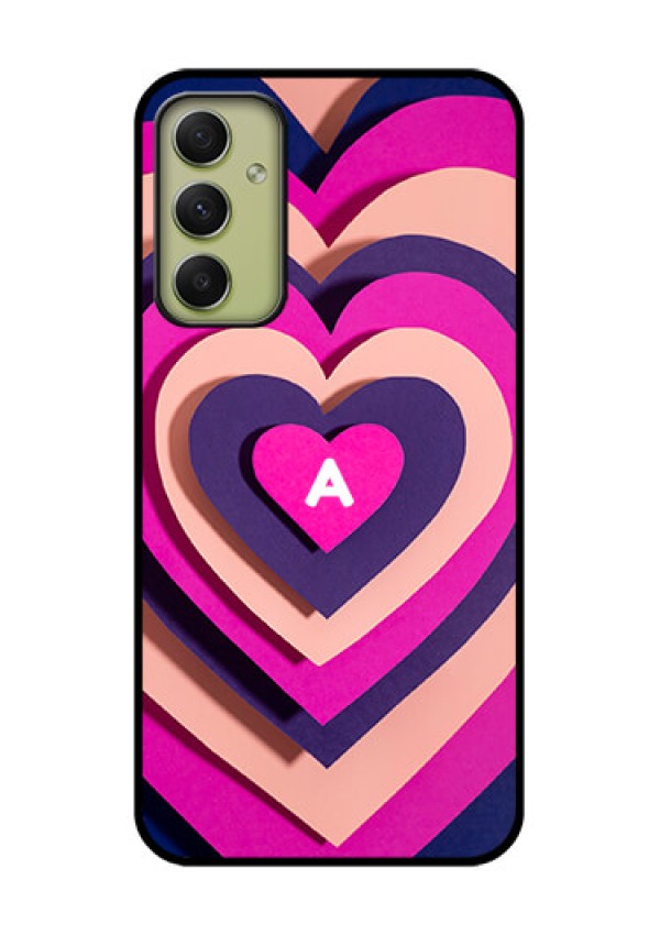 Galaxy A34 5G Custom Glass Mobile Case - Cute Heart Pattern Design