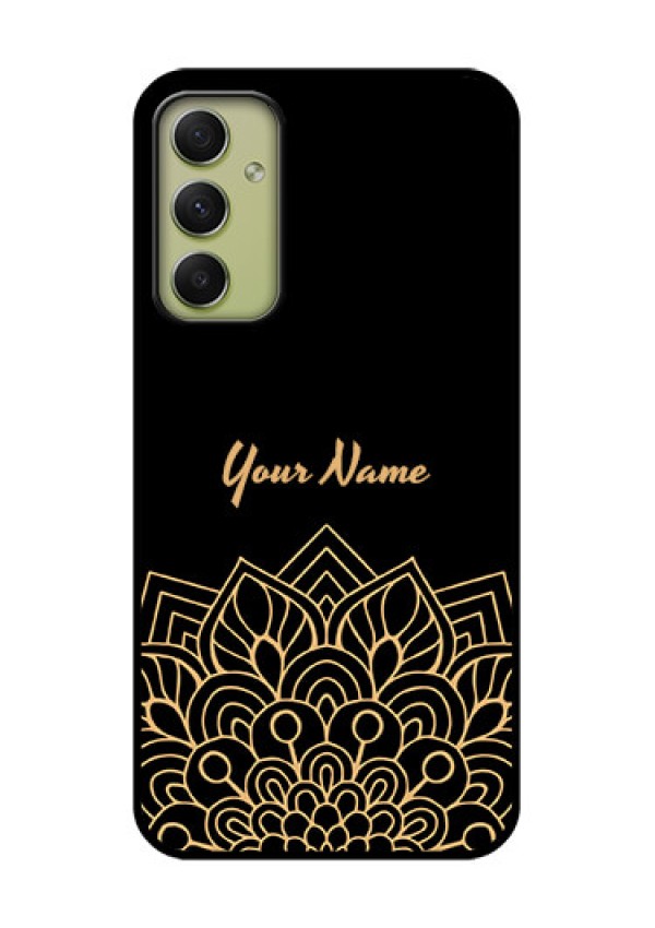 Galaxy A34 5G Custom Glass Phone Case - Golden mandala Design