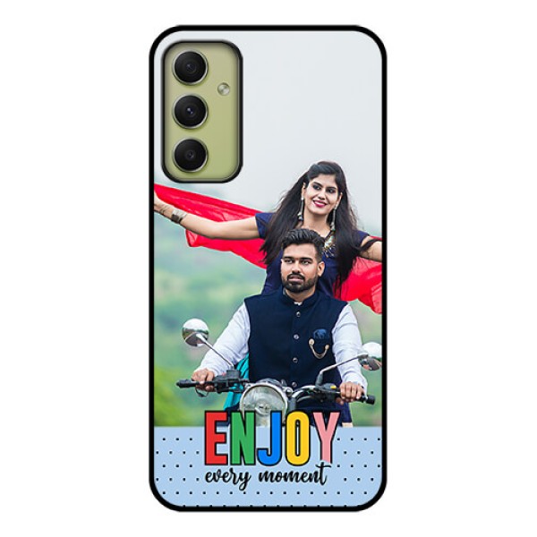 Galaxy A34 5G Photo Printing on Glass Case - Enjoy Every Moment Design