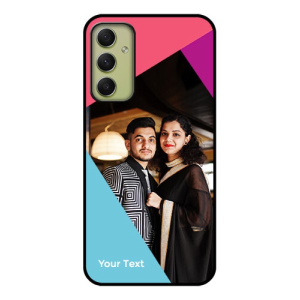 Galaxy A34 5G Custom Glass Mobile Case - Stacked Triple colour Design Galaxy A34 5G Custom Glass Mobile Case - Stacked Triple colour Design