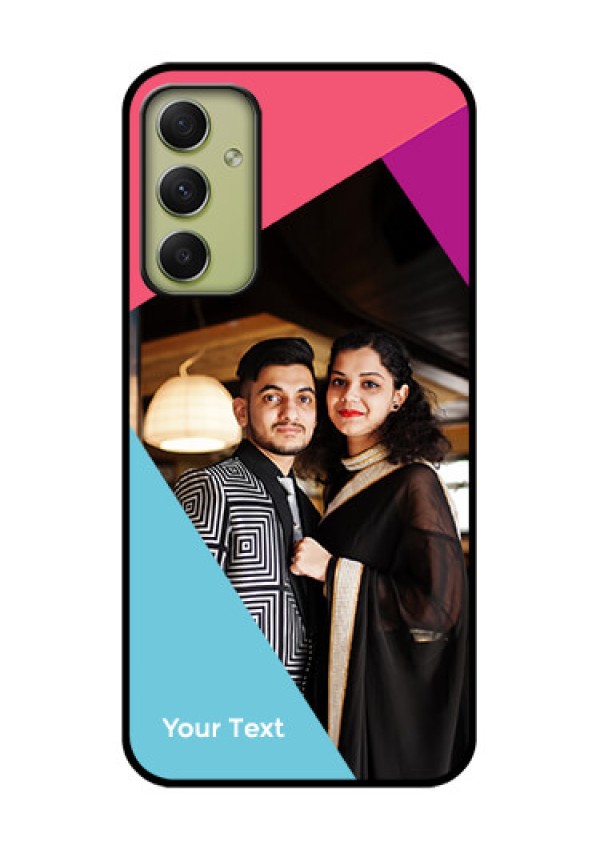 Galaxy A34 5G Custom Glass Mobile Case - Stacked Triple colour Design
