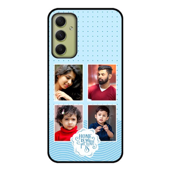 Galaxy A34 5G Custom Glass Phone Case - Cute love quote with 4 pic upload Design Galaxy A34 5G Custom Glass Phone Case - Cute love quote with 4 pic upload Design