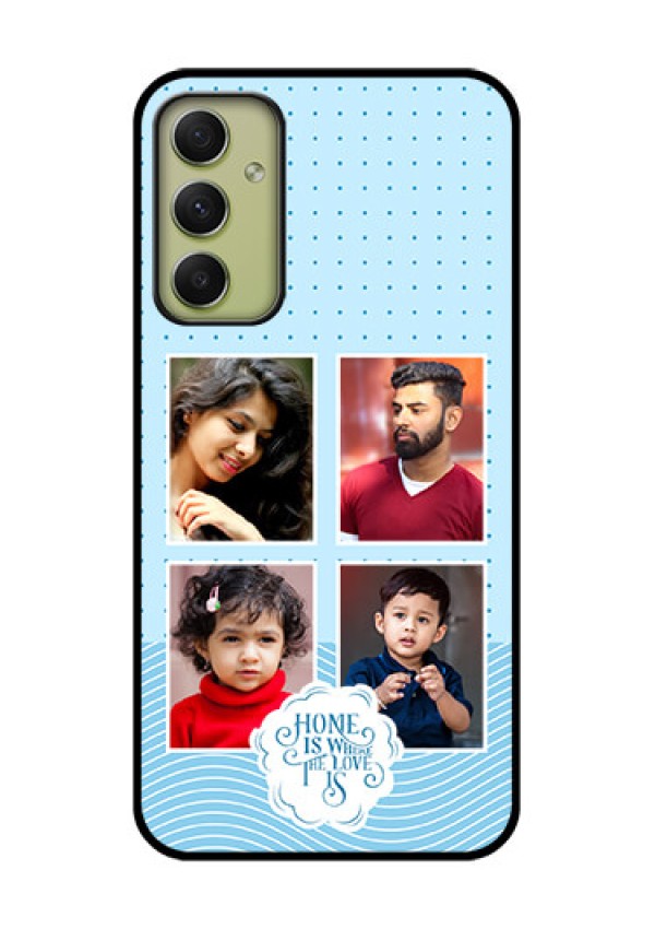 Galaxy A34 5G Custom Glass Phone Case - Cute love quote with 4 pic upload Design