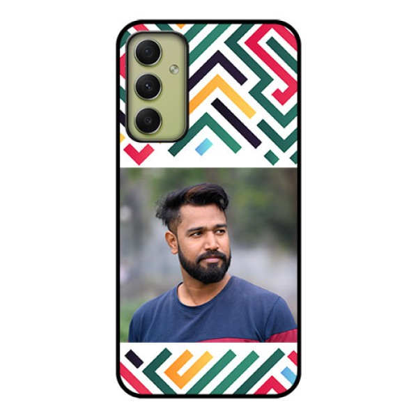 Galaxy A34 5G Personalized Glass Phone Case - Colorful Maze Pattern Design Galaxy A34 5G Personalized Glass Phone Case - Colorful Maze Pattern Design