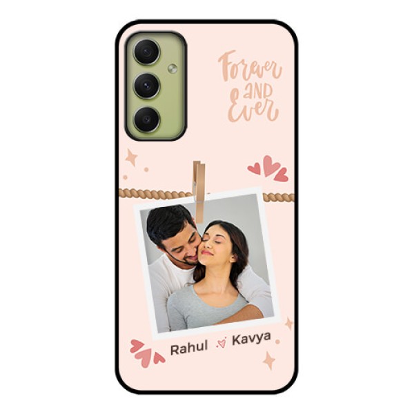 Galaxy A34 5G Custom Glass Phone Case - Forever and ever love Design
