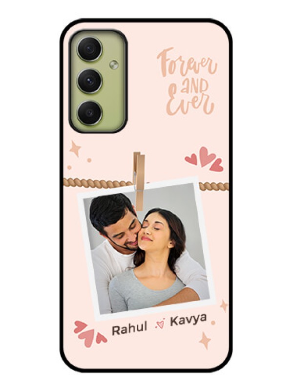 Custom Galaxy A34 5G Custom Glass Phone Case - Forever and ever love Design