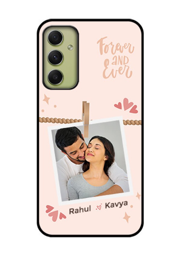 Galaxy A34 5G Custom Glass Phone Case - Forever and ever love Design